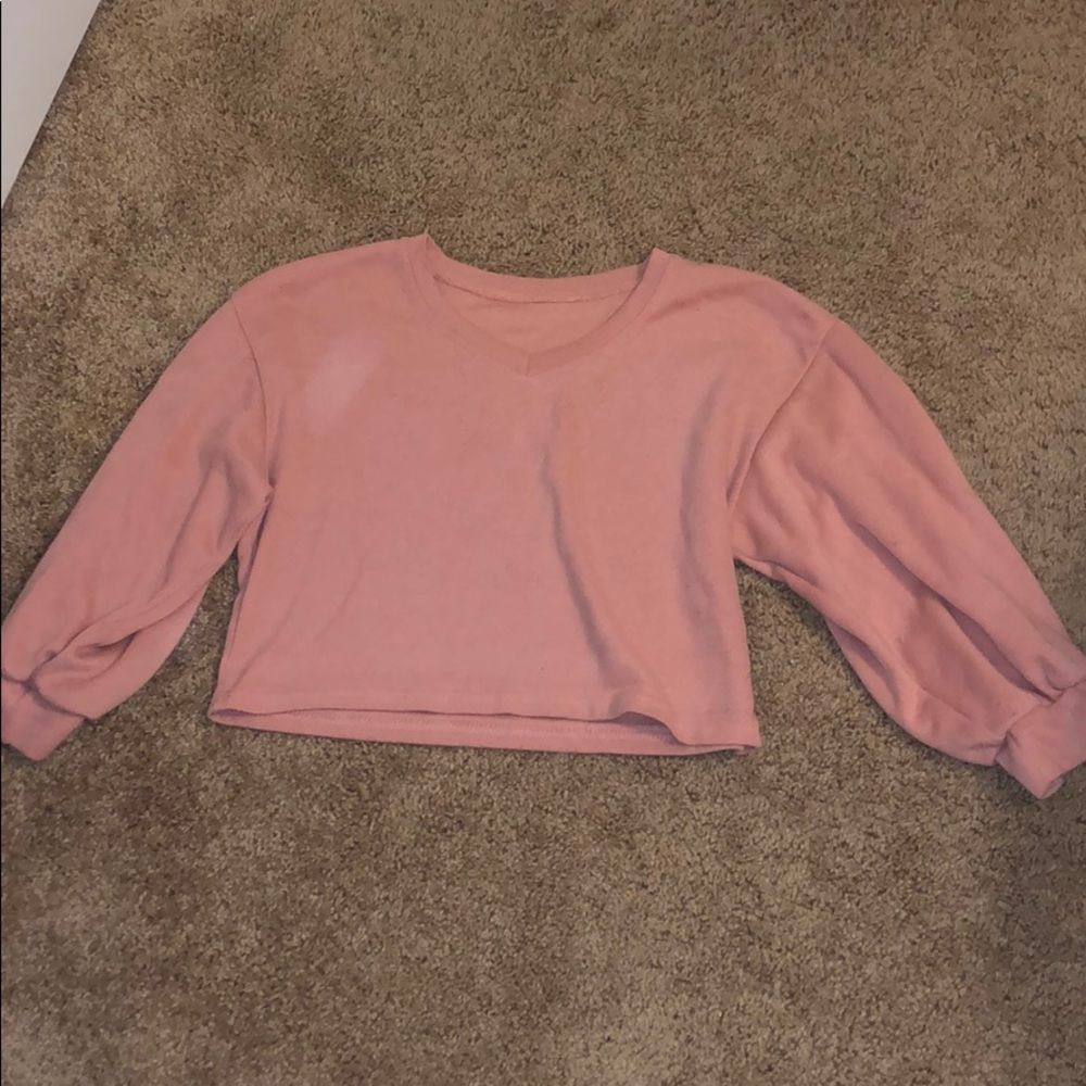 Pink Cropped Sweater